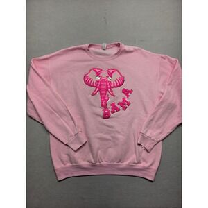 Jerzees Alabama Crimson Tide Sequin Elephant Bama Sweatshirt Pink Womens XL